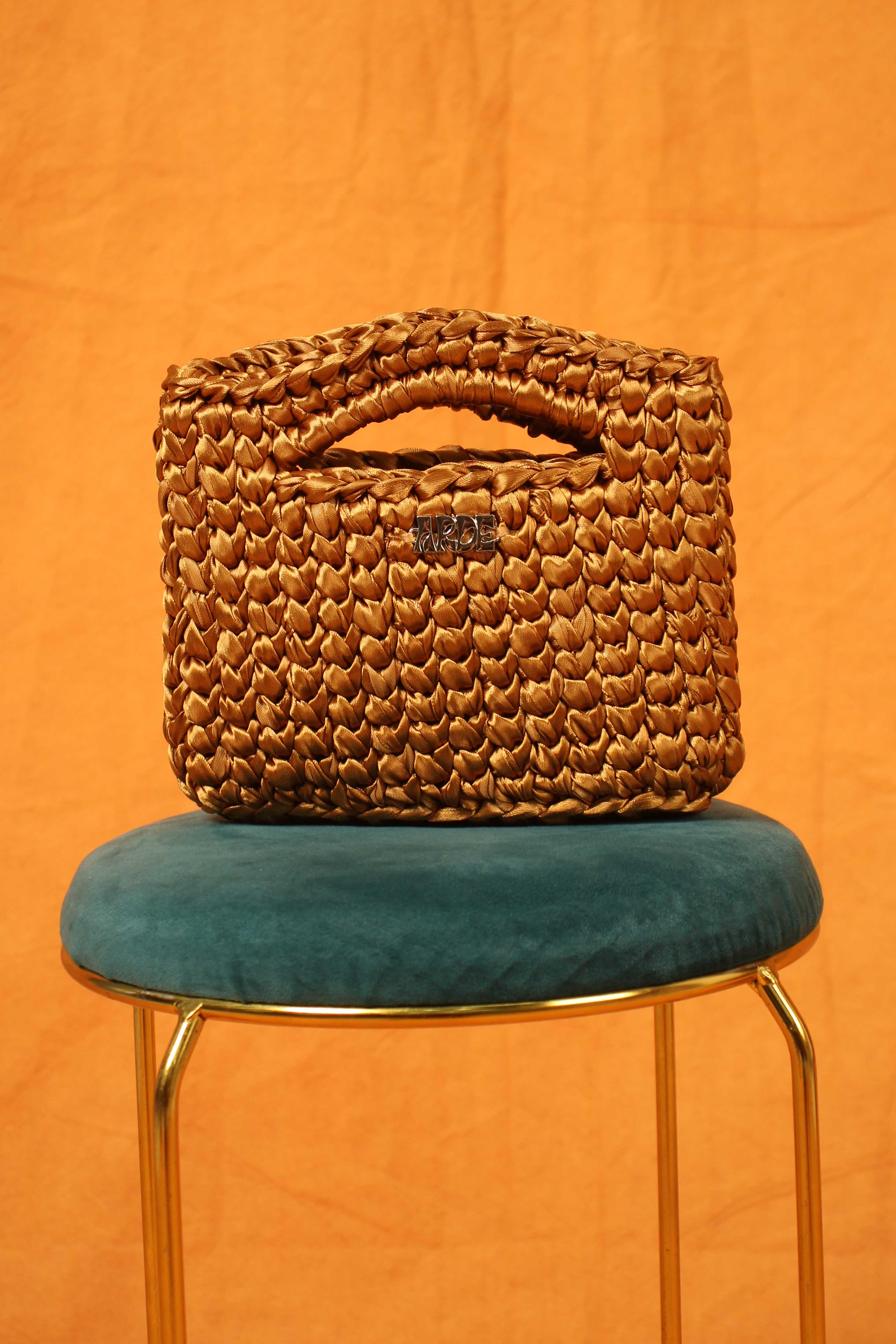 SATIN MINI BASKET - Dark Gold