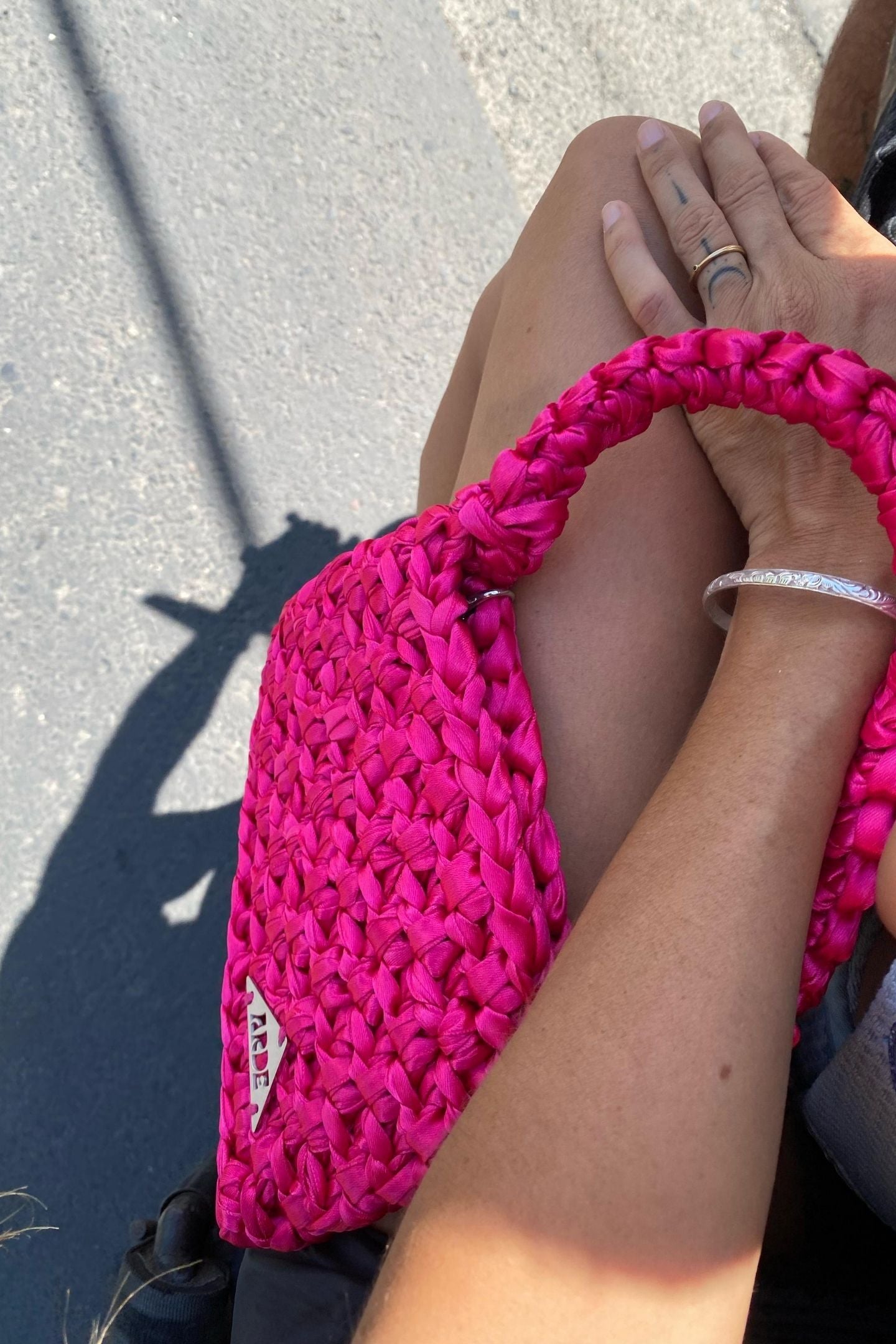SATIN SHOULDER BAG - Barbie Pink