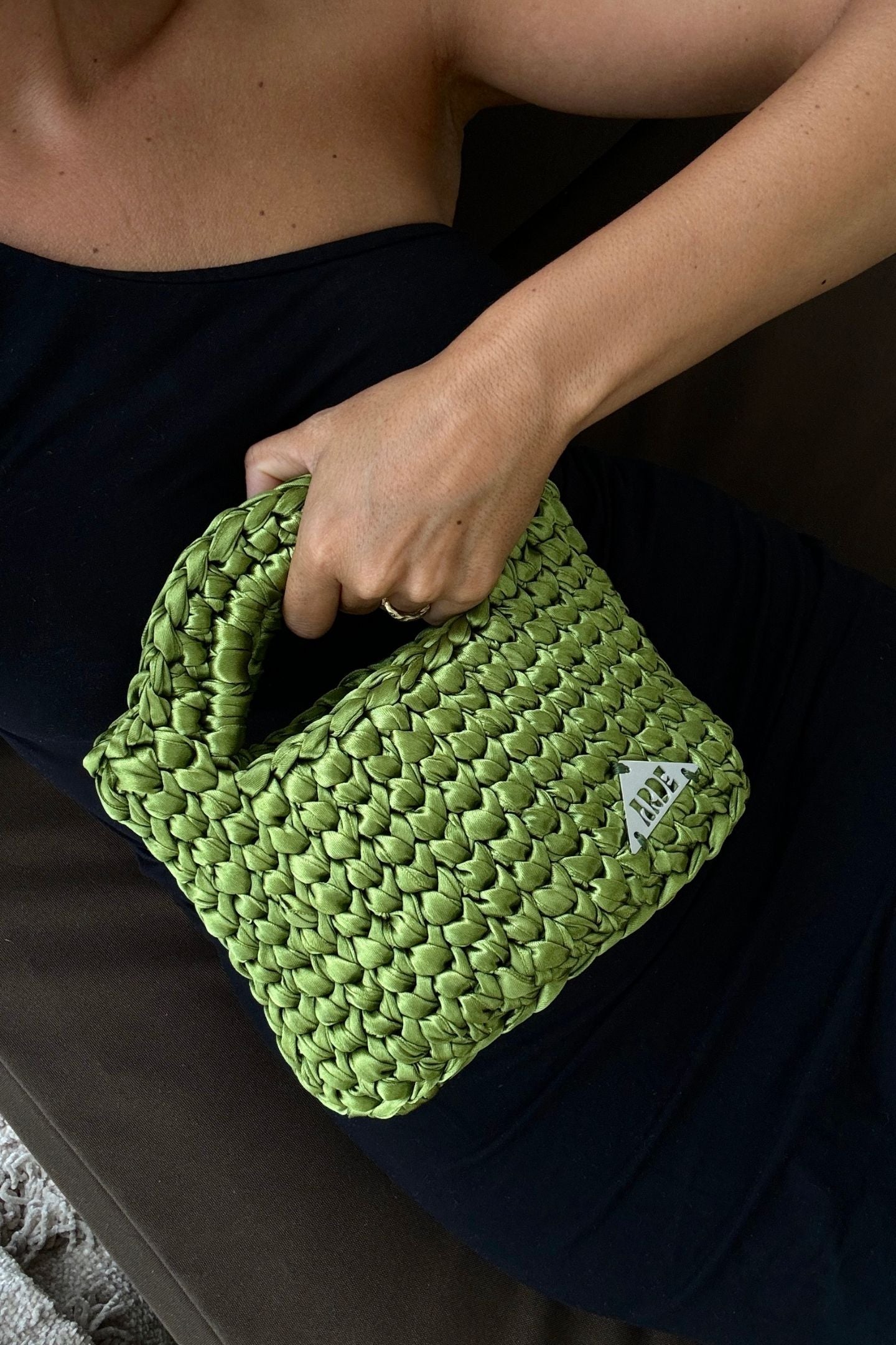 SATIN MINI BASKET - Spring Green