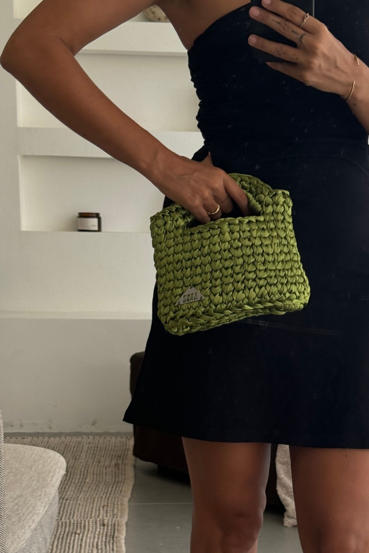 SATIN MINI BASKET - Spring Green