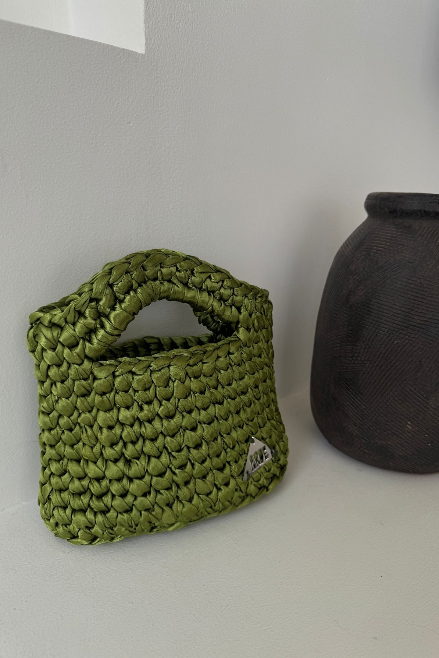 SATIN MINI BASKET - Spring Green