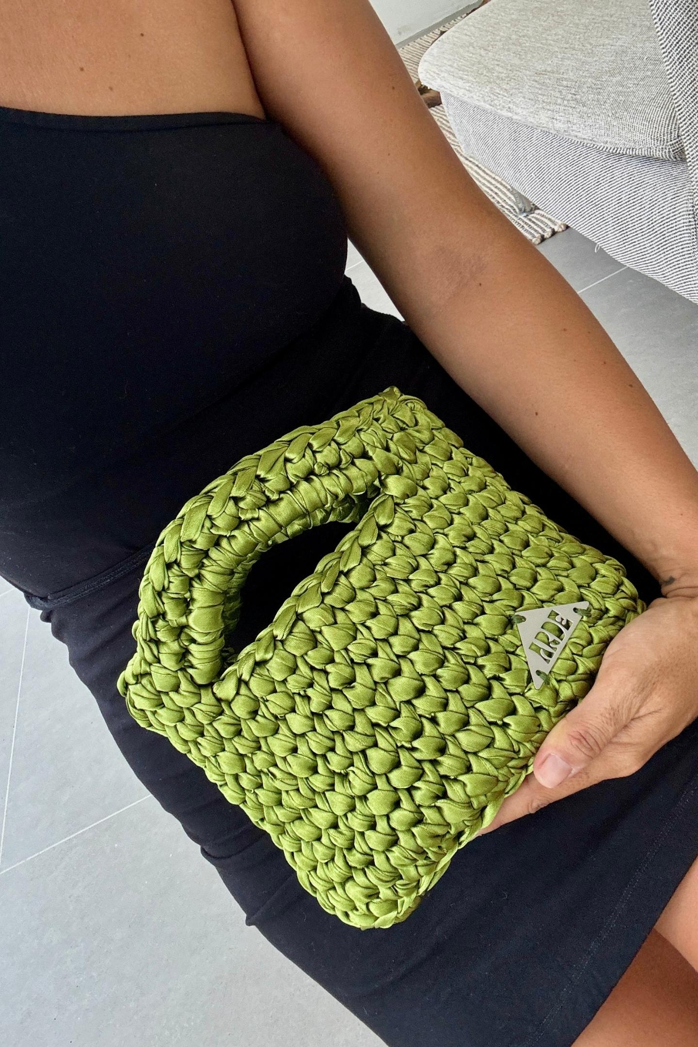 SATIN MINI BASKET - Spring Green