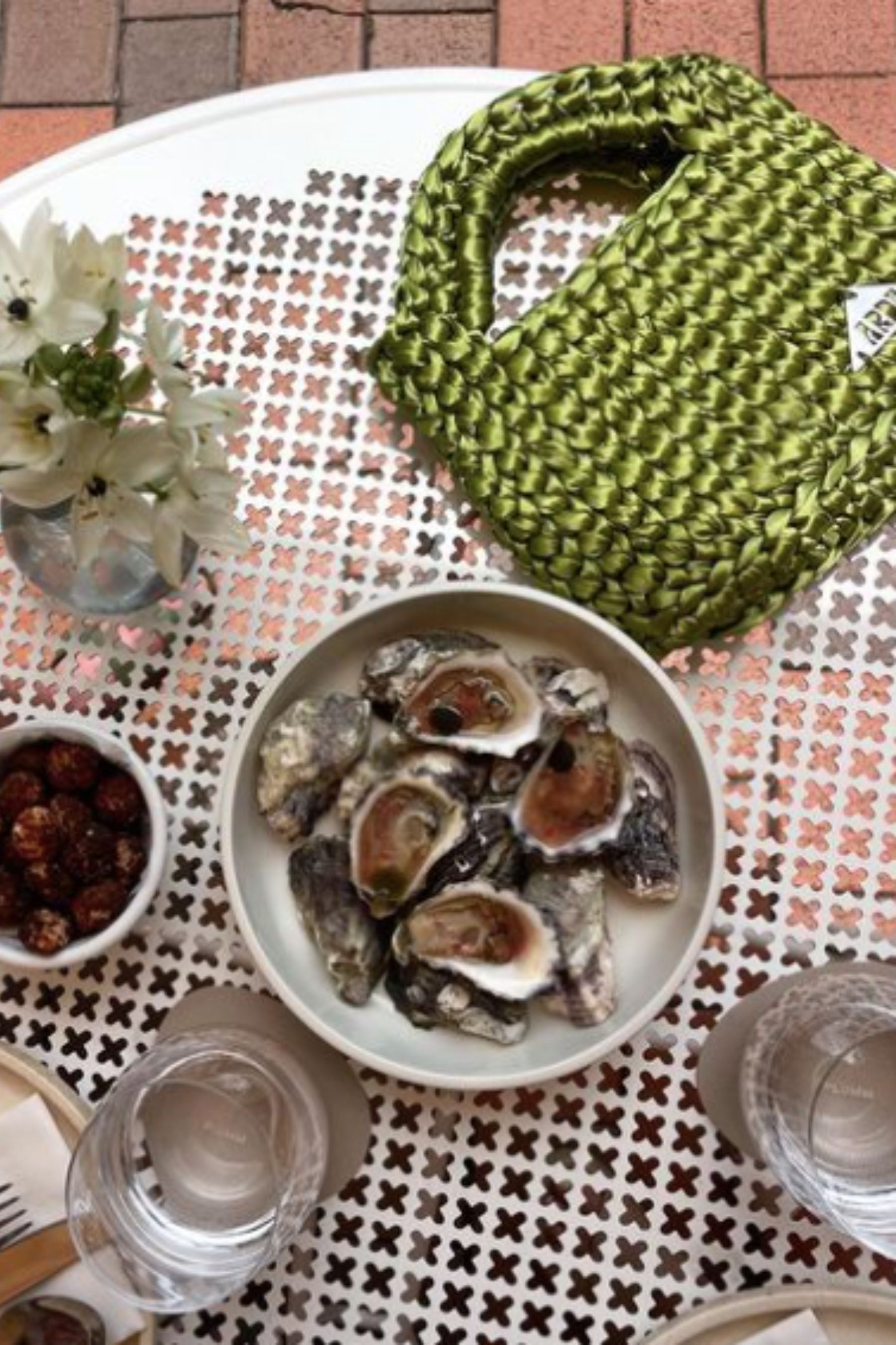 SATIN MINI BASKET - Spring Green