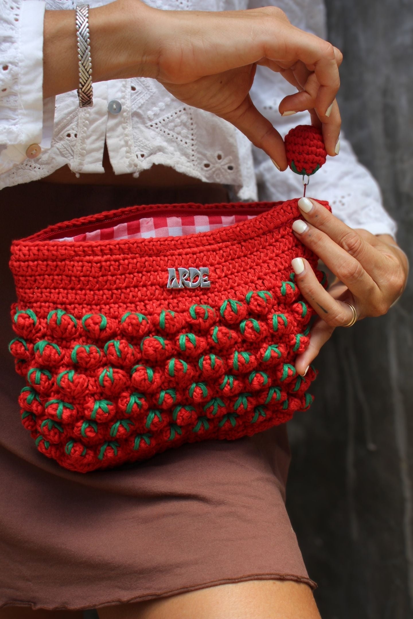Tomato Zip Pouch - Red Gingham