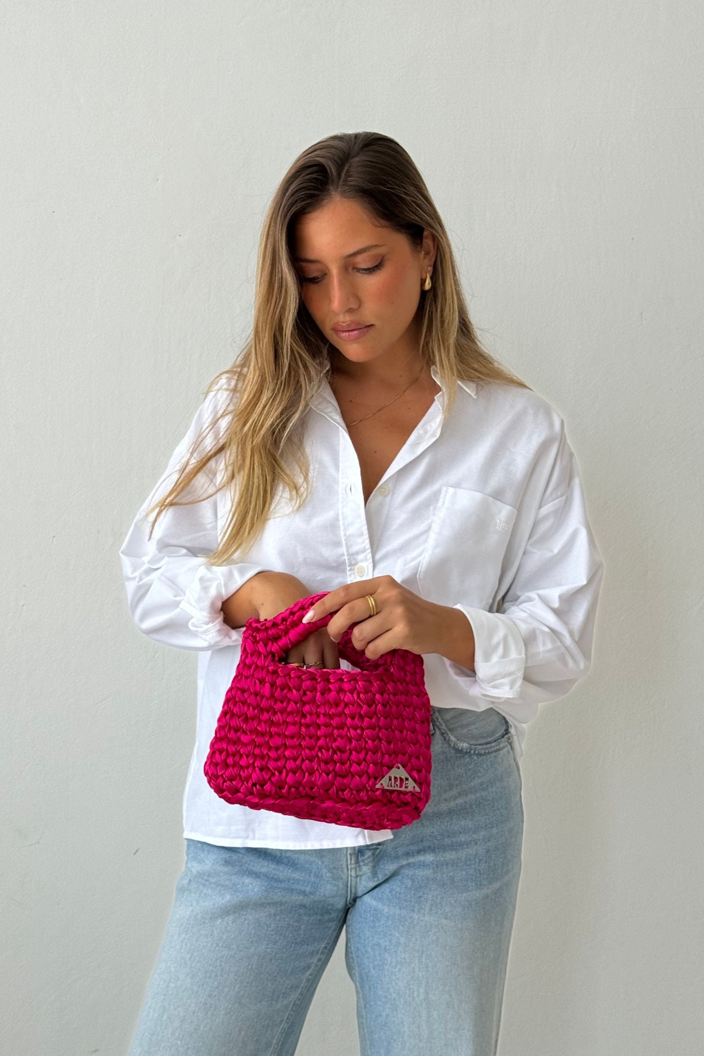 SATIN MINI BASKET - Barbie Pink