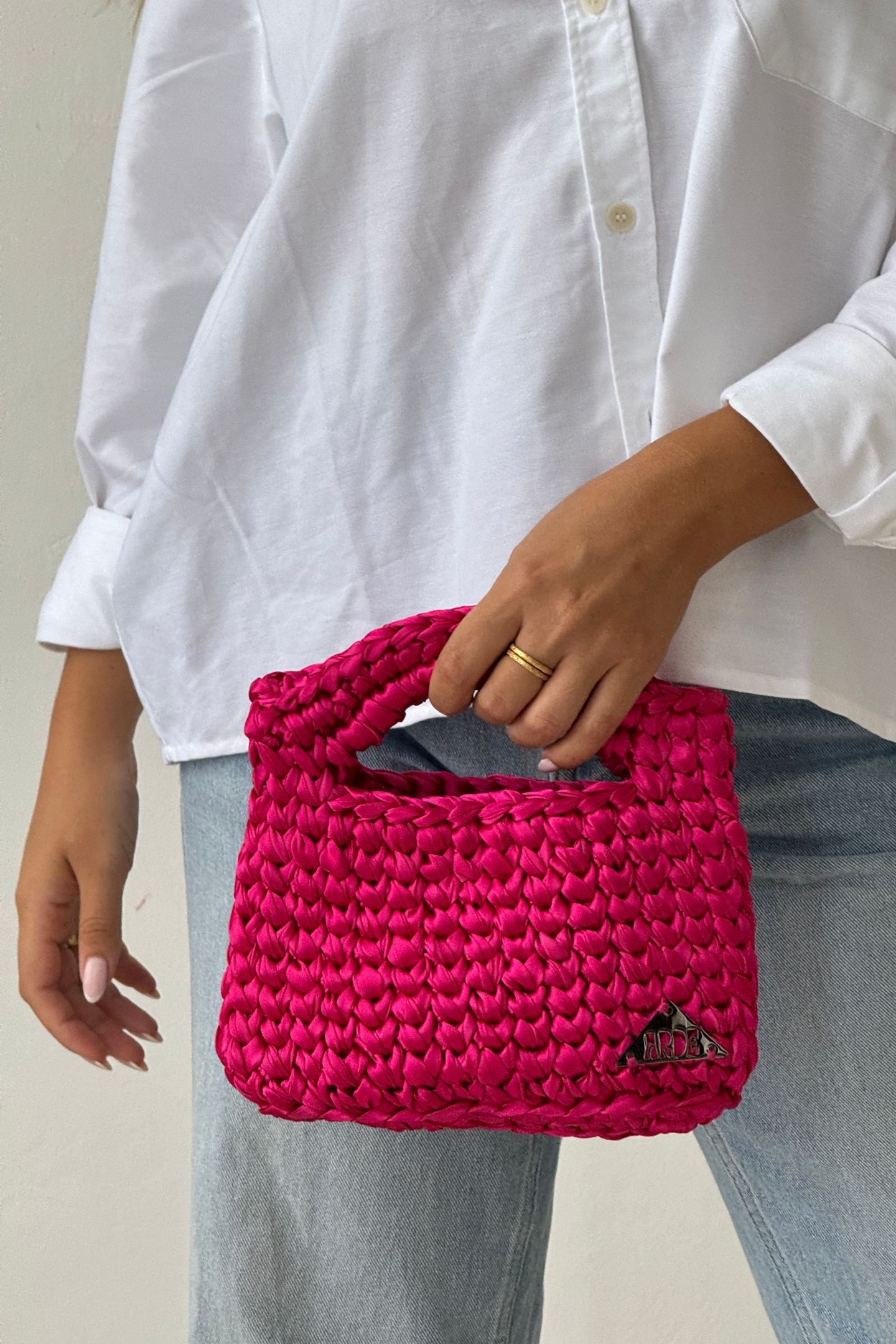 SATIN MINI BASKET - Barbie Pink