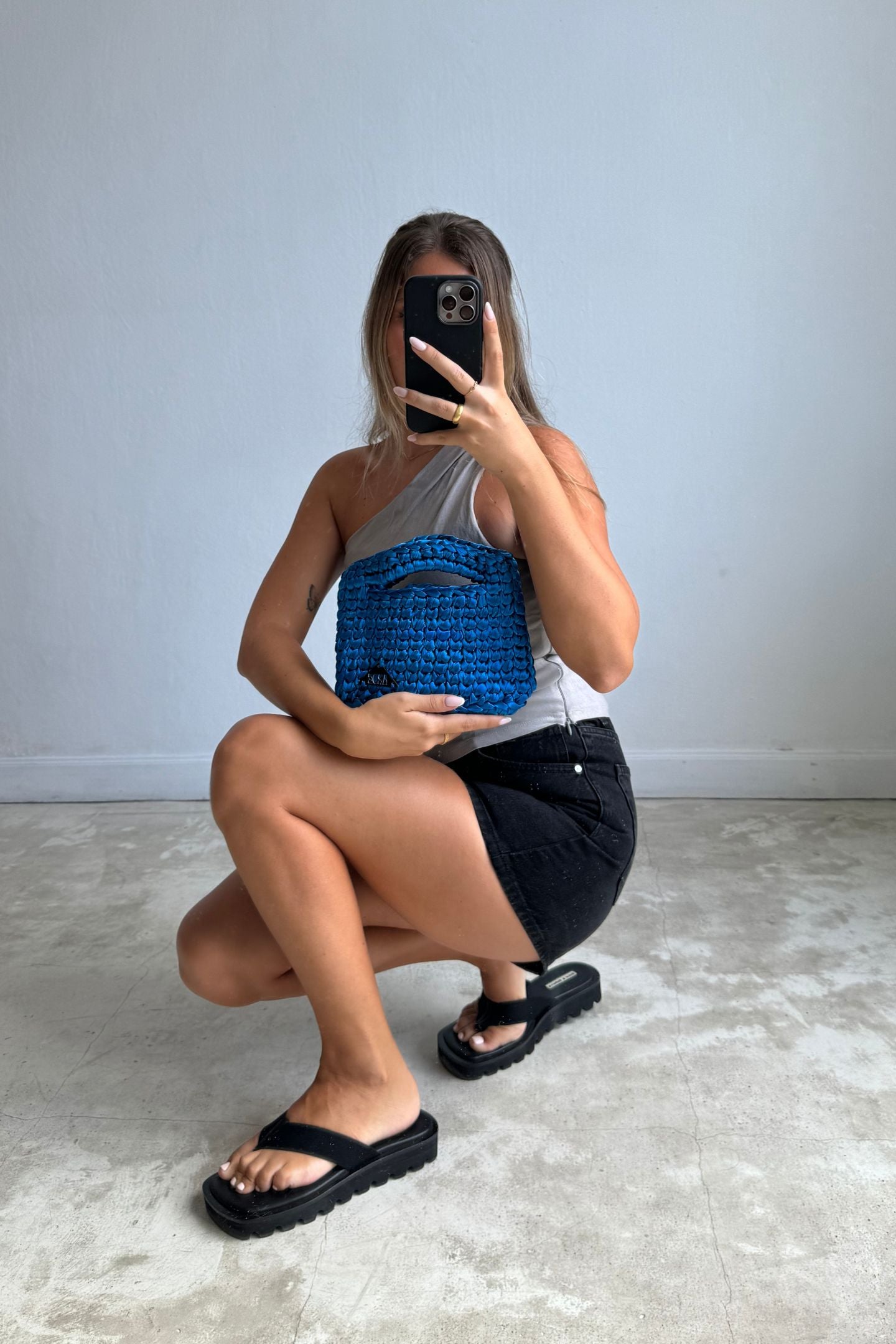 SATIN MINI BASKET - Dazzling Blue