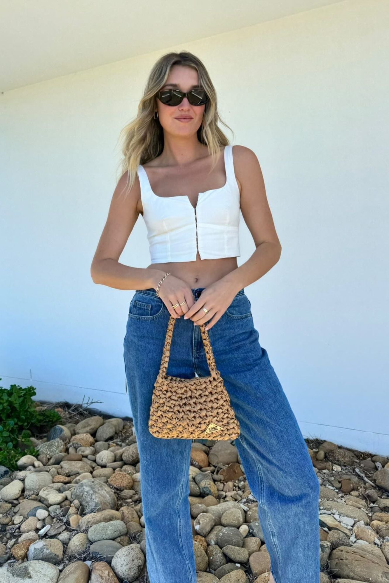 SATIN SHOULDER BAG - Dark Gold