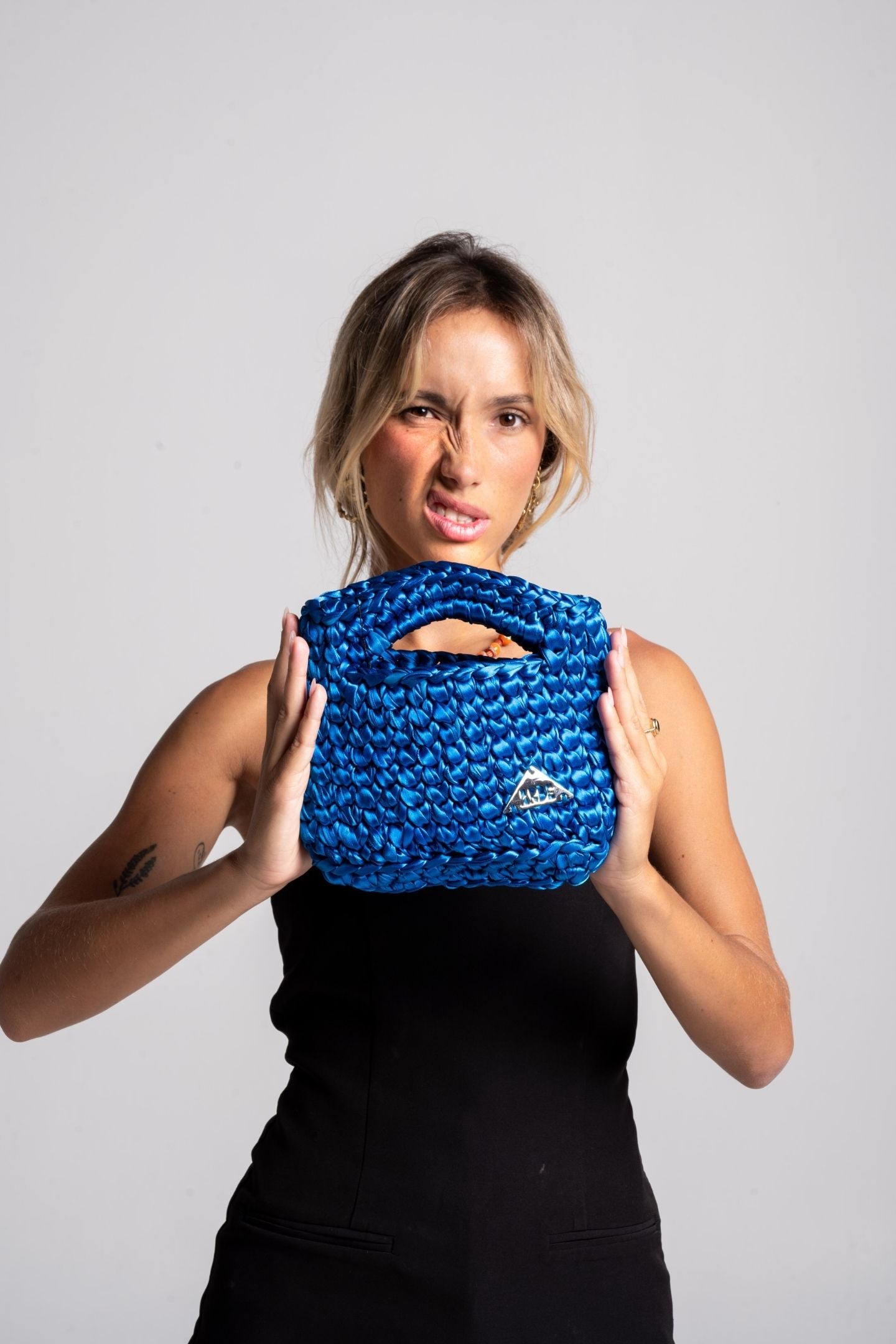 SATIN MINI BASKET - Dazzling Blue