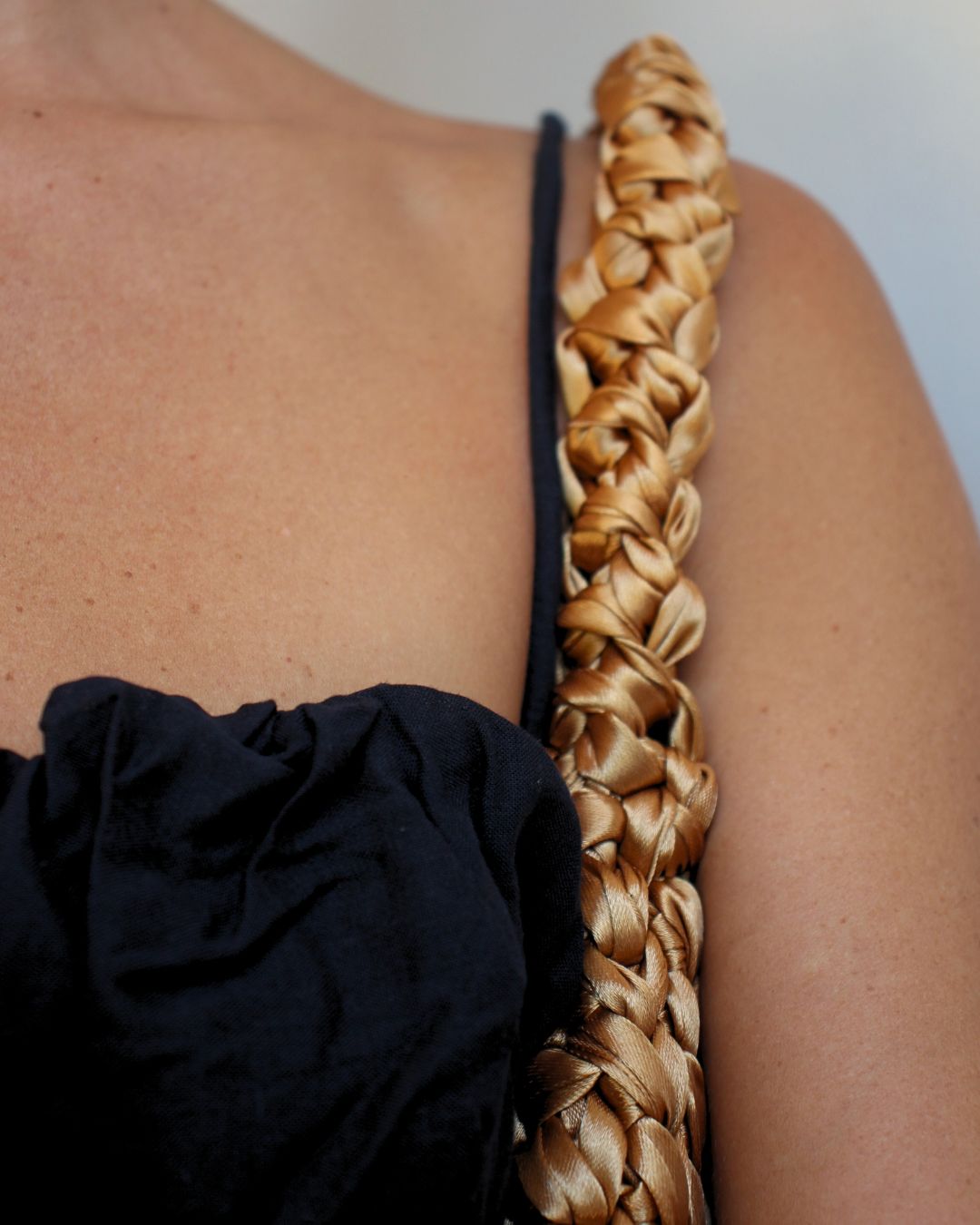 SATIN SHOULDER BAG - Dark Gold