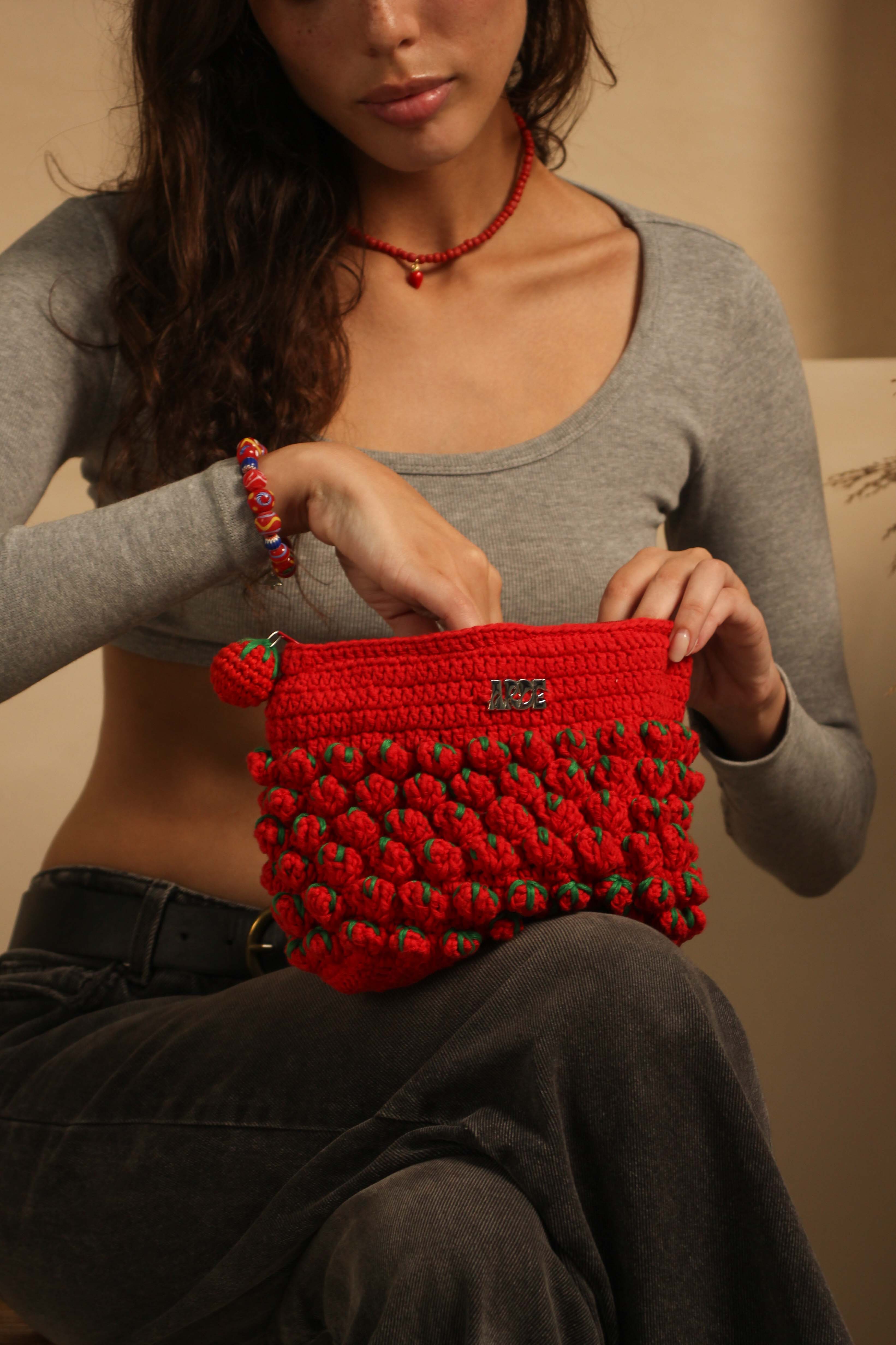 Tomato Zip Pouch - Red Gingham