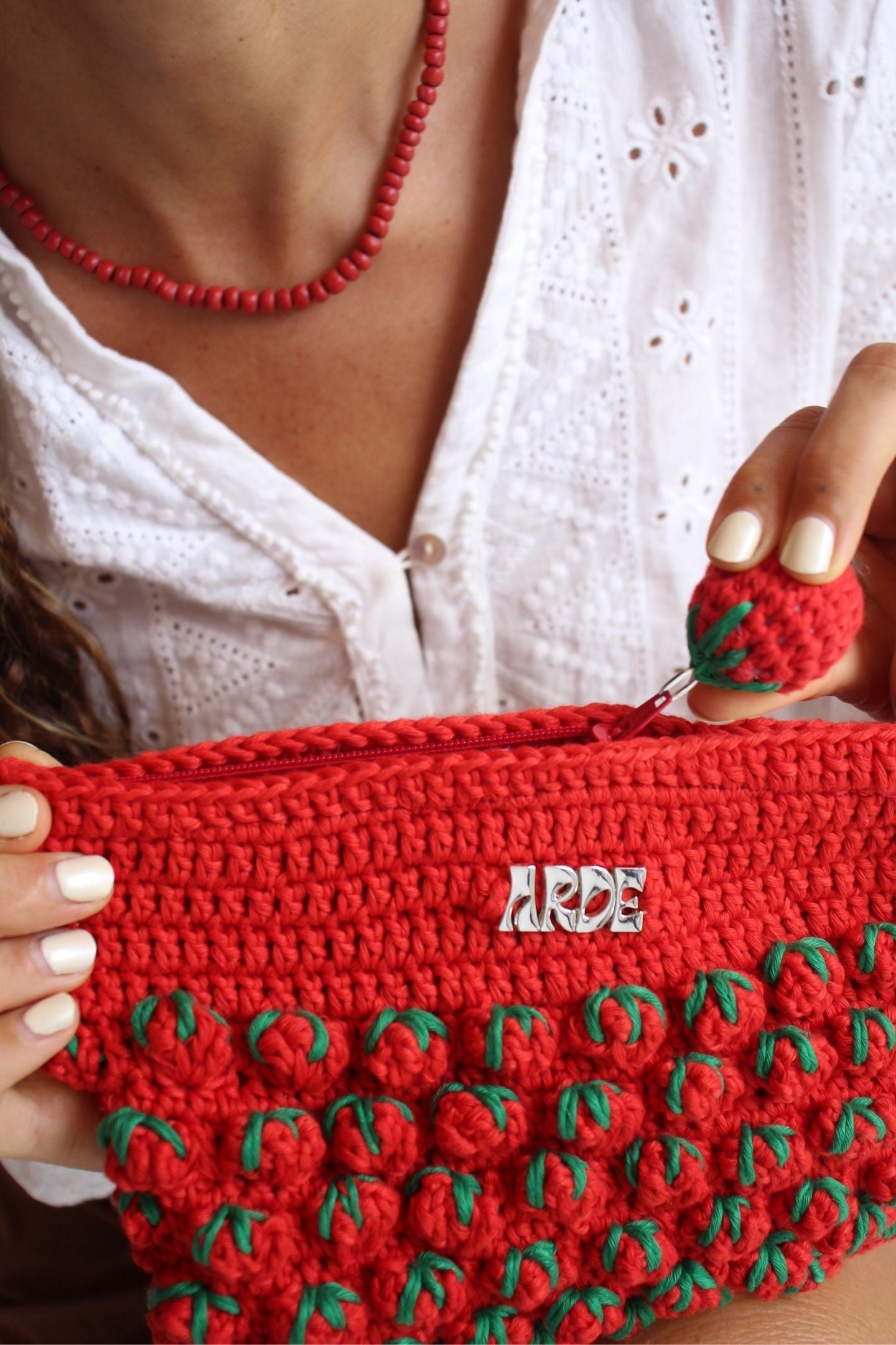 Tomato Zip Pouch - Red Gingham