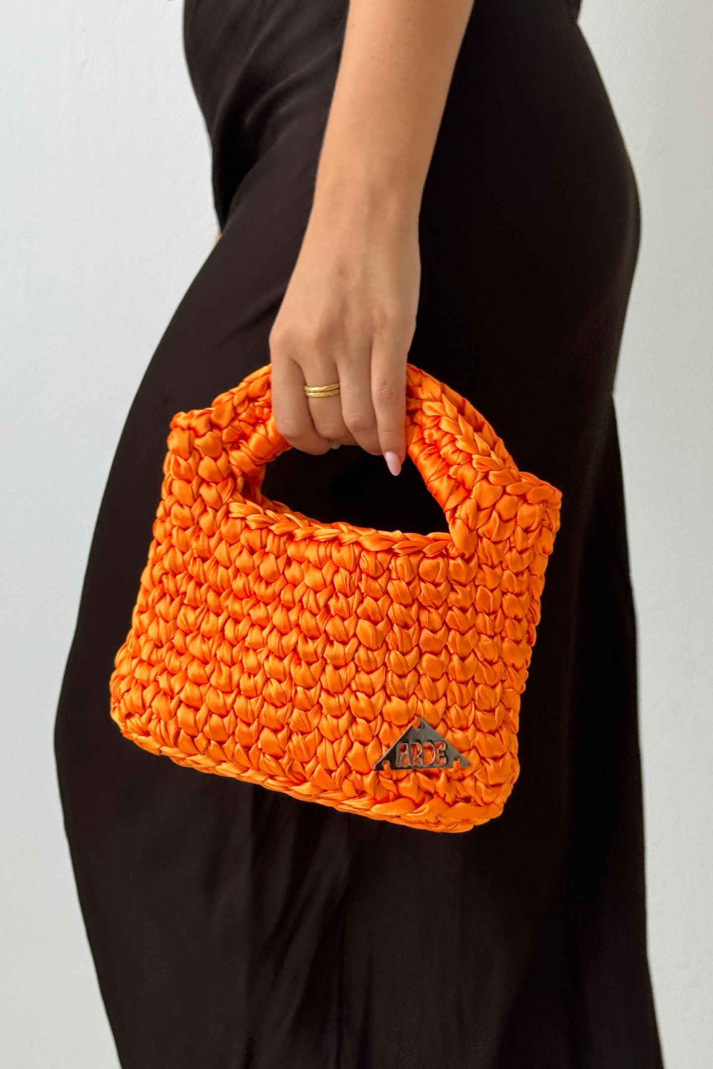 SATIN MINI BASKET - Vibrant Orange