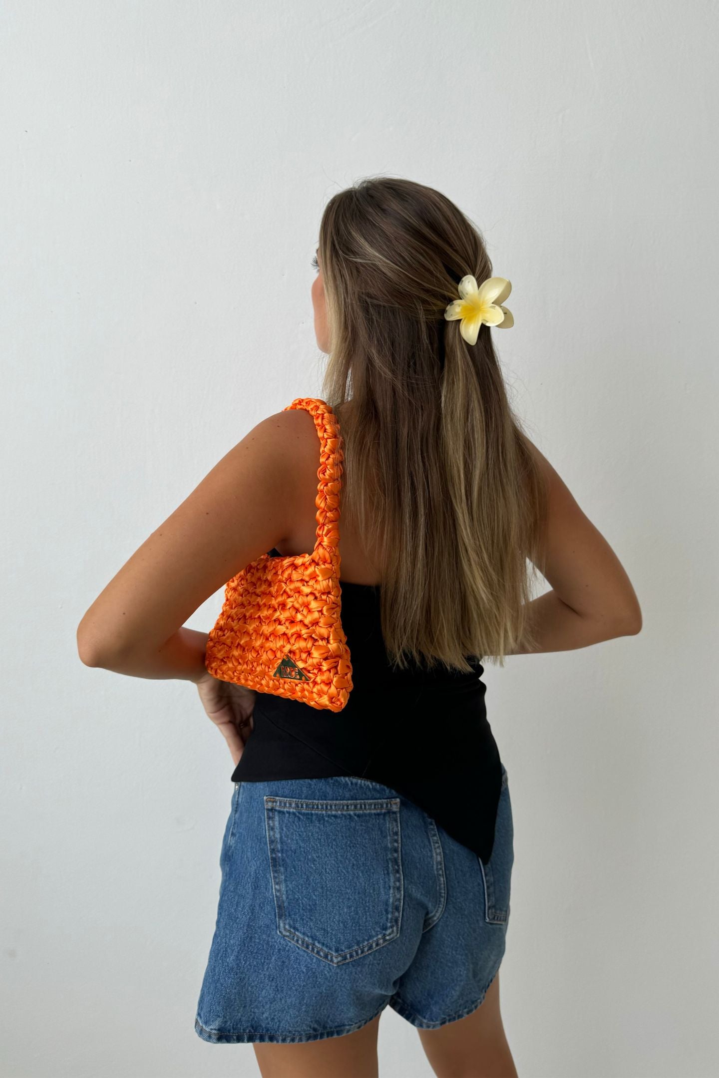 SATIN SHOULDER BAG - Vibrant Orange